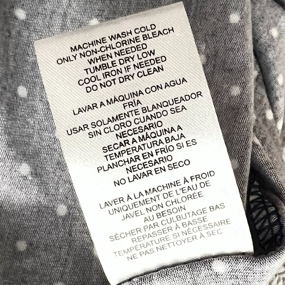 Lands’ End Navy Blue White Polka Dot Pintuck Blouse Classic Casual Preppy XS NWT - Picture 6 of 8